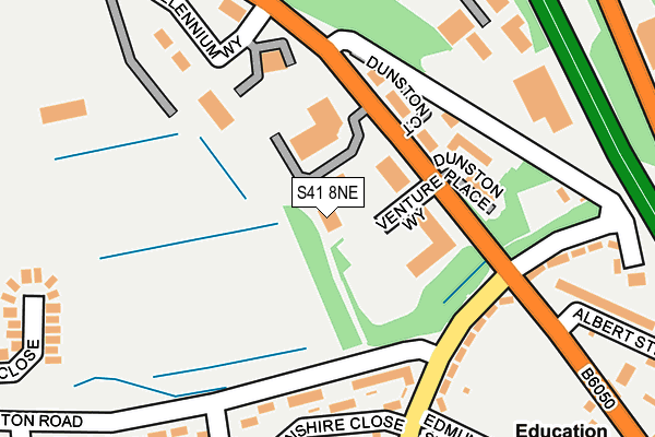 S41 8NE map - OS OpenMap – Local (Ordnance Survey)