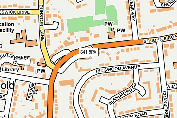 S41 8PA map - OS OpenMap – Local (Ordnance Survey)