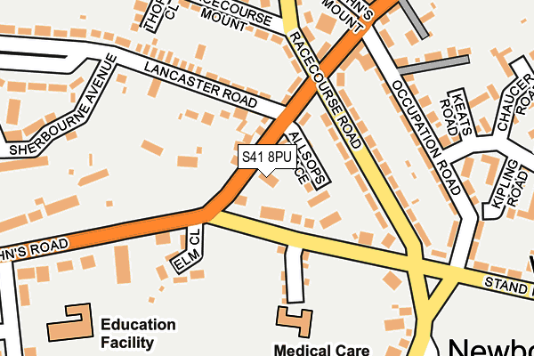 S41 8PU map - OS OpenMap – Local (Ordnance Survey)