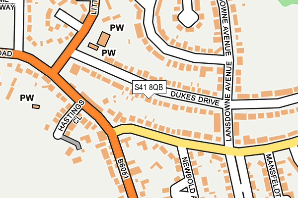 S41 8QB map - OS OpenMap – Local (Ordnance Survey)