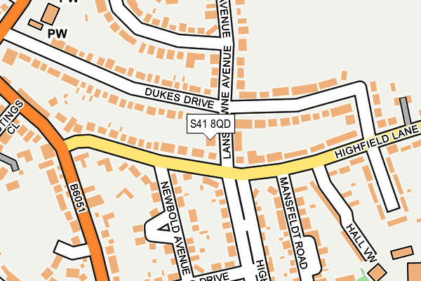 S41 8QD map - OS OpenMap – Local (Ordnance Survey)