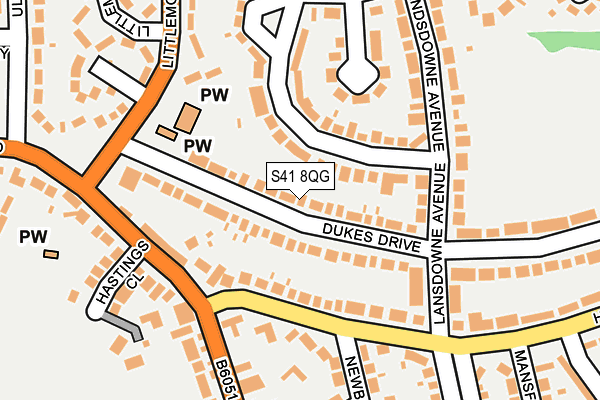 S41 8QG map - OS OpenMap – Local (Ordnance Survey)