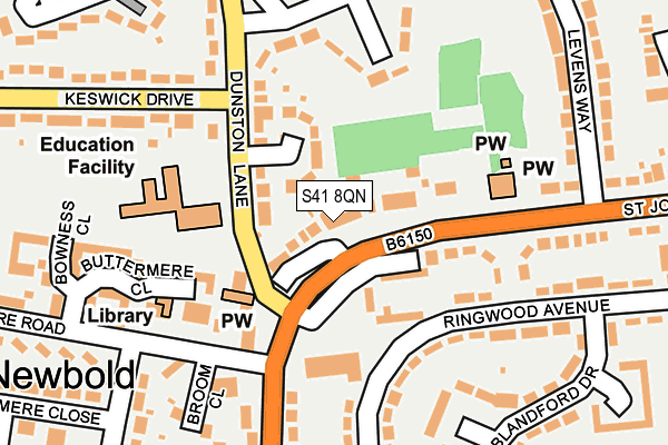 S41 8QN map - OS OpenMap – Local (Ordnance Survey)
