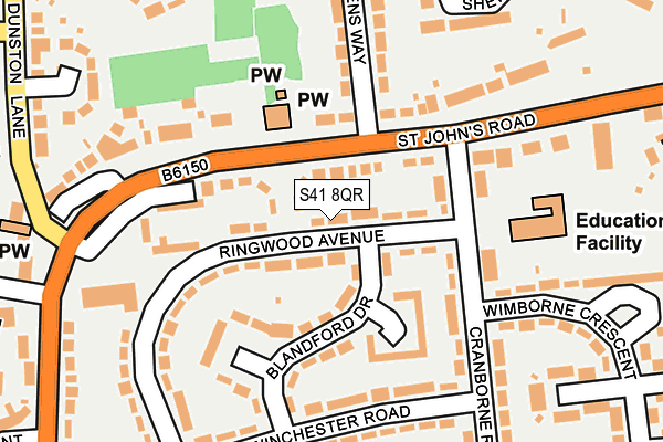 S41 8QR map - OS OpenMap – Local (Ordnance Survey)