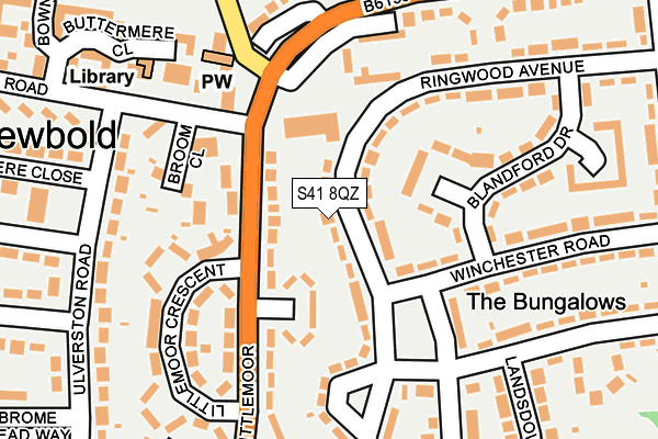 S41 8QZ map - OS OpenMap – Local (Ordnance Survey)