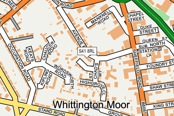 S41 8RL map - OS OpenMap – Local (Ordnance Survey)