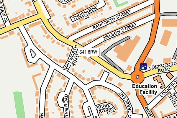 S41 8RW map - OS OpenMap – Local (Ordnance Survey)