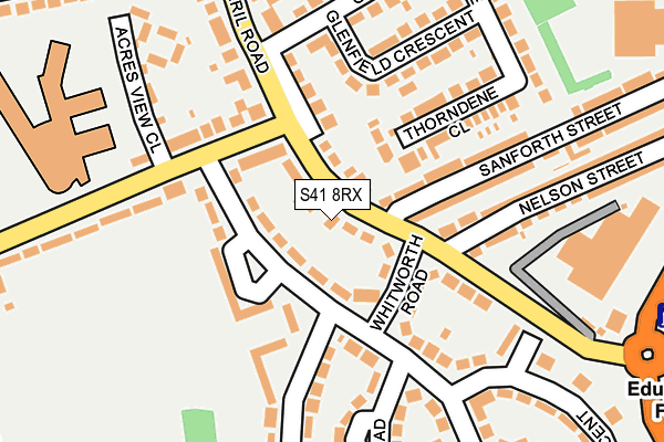 S41 8RX map - OS OpenMap – Local (Ordnance Survey)