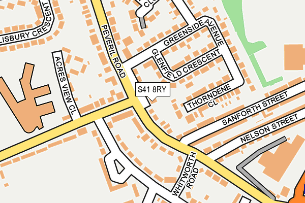 S41 8RY map - OS OpenMap – Local (Ordnance Survey)