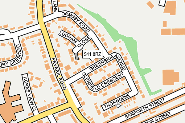 S41 8RZ map - OS OpenMap – Local (Ordnance Survey)