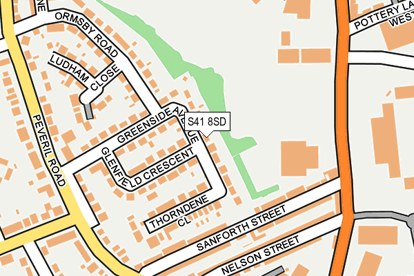 S41 8SD map - OS OpenMap – Local (Ordnance Survey)