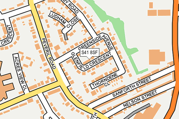 S41 8SF map - OS OpenMap – Local (Ordnance Survey)
