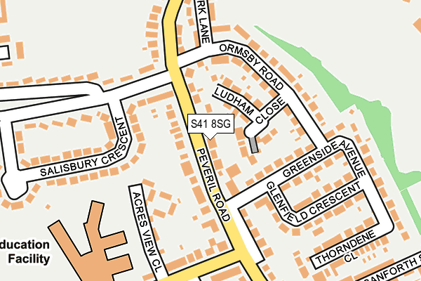 S41 8SG map - OS OpenMap – Local (Ordnance Survey)