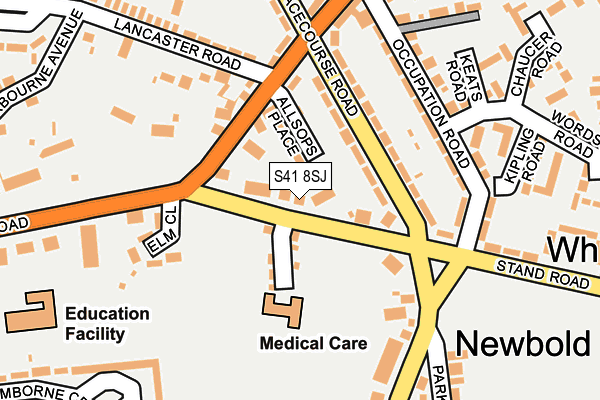 S41 8SJ map - OS OpenMap – Local (Ordnance Survey)