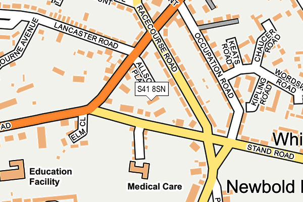 S41 8SN map - OS OpenMap – Local (Ordnance Survey)