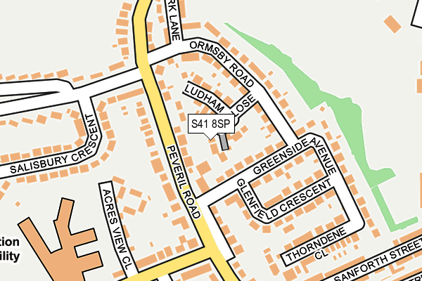 S41 8SP map - OS OpenMap – Local (Ordnance Survey)