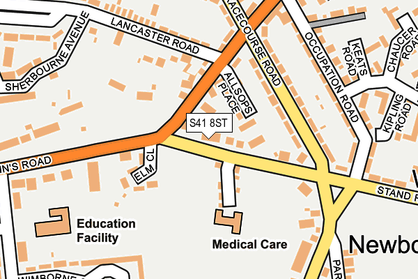 S41 8ST map - OS OpenMap – Local (Ordnance Survey)