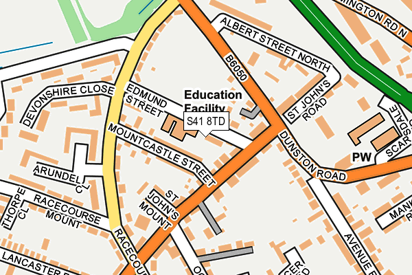 S41 8TD map - OS OpenMap – Local (Ordnance Survey)