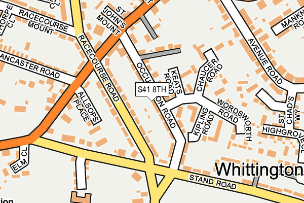 S41 8TH map - OS OpenMap – Local (Ordnance Survey)