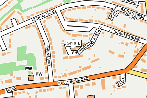 S41 8TL map - OS OpenMap – Local (Ordnance Survey)