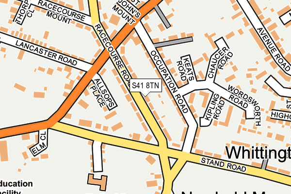 S41 8TN map - OS OpenMap – Local (Ordnance Survey)