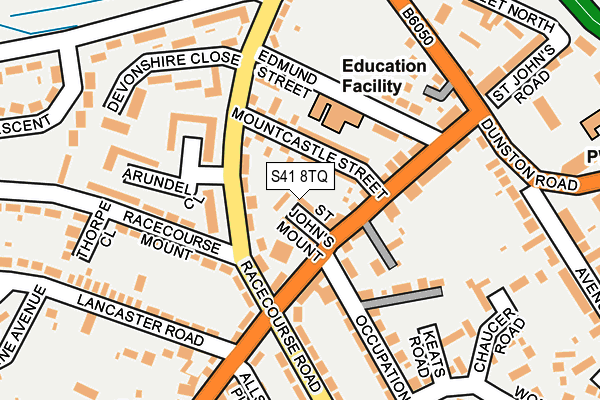 S41 8TQ map - OS OpenMap – Local (Ordnance Survey)