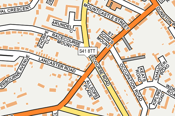 S41 8TT map - OS OpenMap – Local (Ordnance Survey)