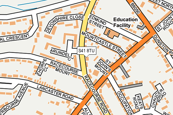 S41 8TU map - OS OpenMap – Local (Ordnance Survey)