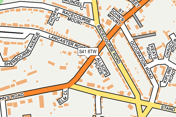 S41 8TW map - OS OpenMap – Local (Ordnance Survey)
