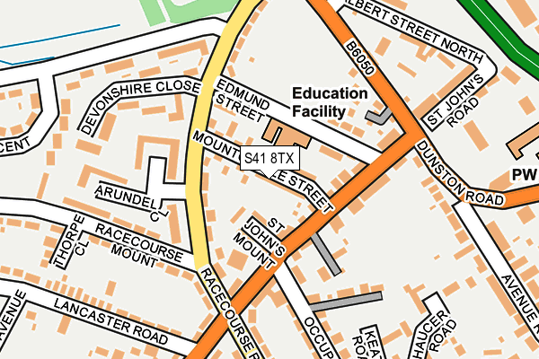 S41 8TX map - OS OpenMap – Local (Ordnance Survey)