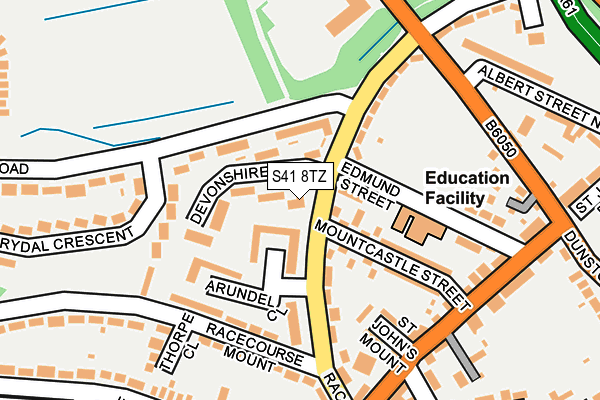 S41 8TZ map - OS OpenMap – Local (Ordnance Survey)