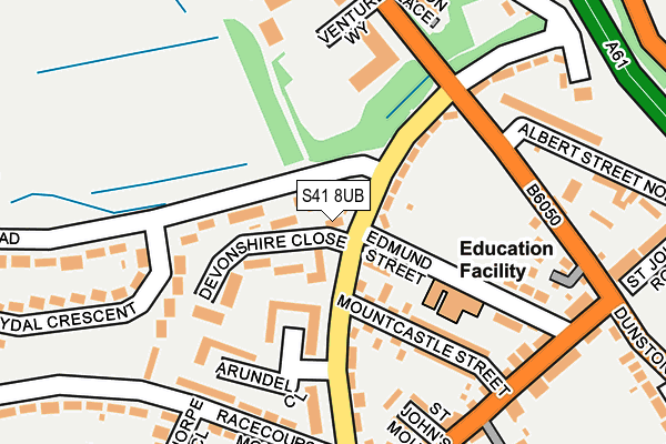 S41 8UB map - OS OpenMap – Local (Ordnance Survey)