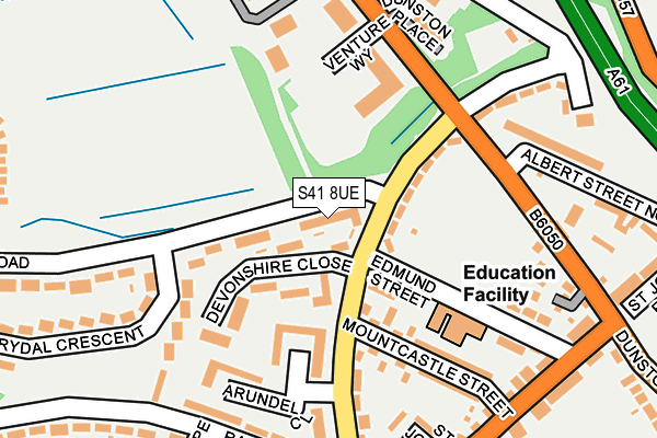 S41 8UE map - OS OpenMap – Local (Ordnance Survey)