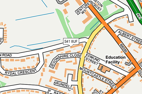 S41 8UF map - OS OpenMap – Local (Ordnance Survey)