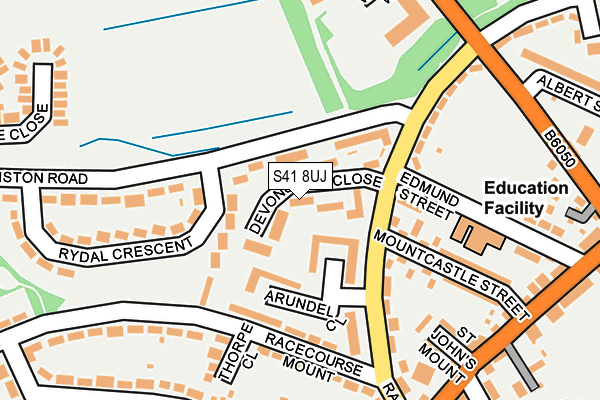 S41 8UJ map - OS OpenMap – Local (Ordnance Survey)