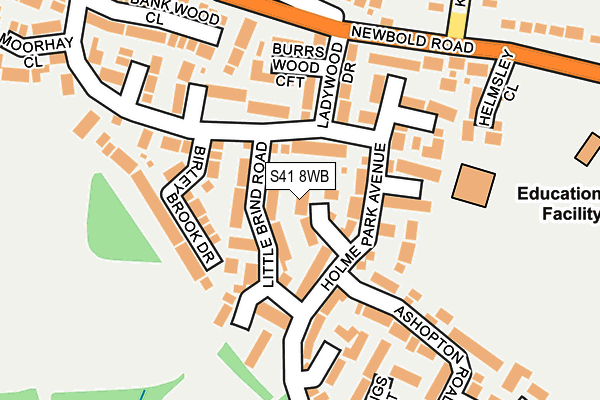 S41 8WB map - OS OpenMap – Local (Ordnance Survey)