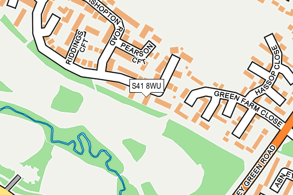 S41 8WU map - OS OpenMap – Local (Ordnance Survey)