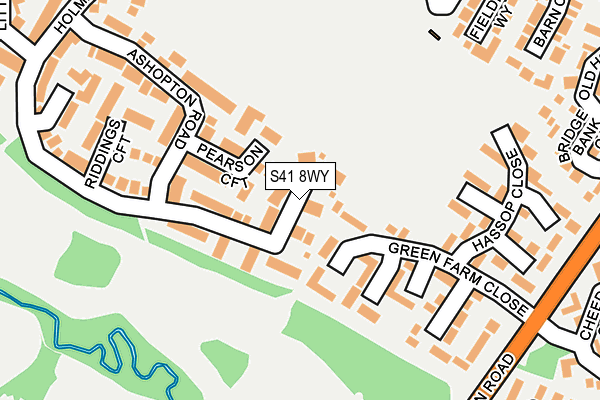 S41 8WY map - OS OpenMap – Local (Ordnance Survey)