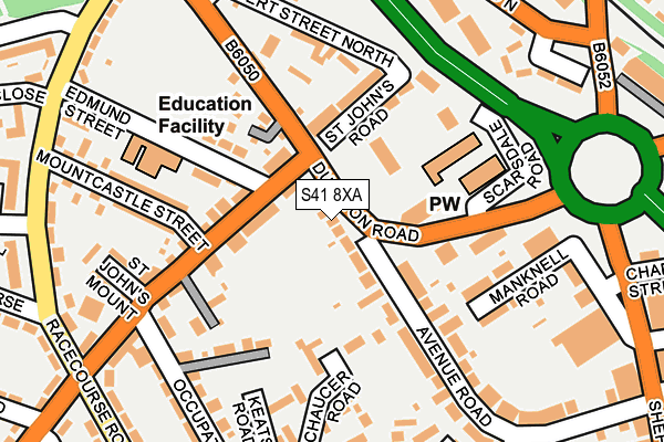S41 8XA map - OS OpenMap – Local (Ordnance Survey)