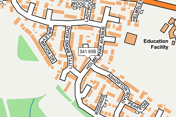 S41 8XB map - OS OpenMap – Local (Ordnance Survey)