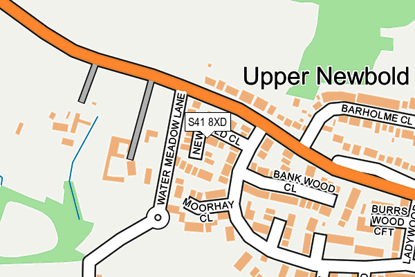 S41 8XD map - OS OpenMap – Local (Ordnance Survey)