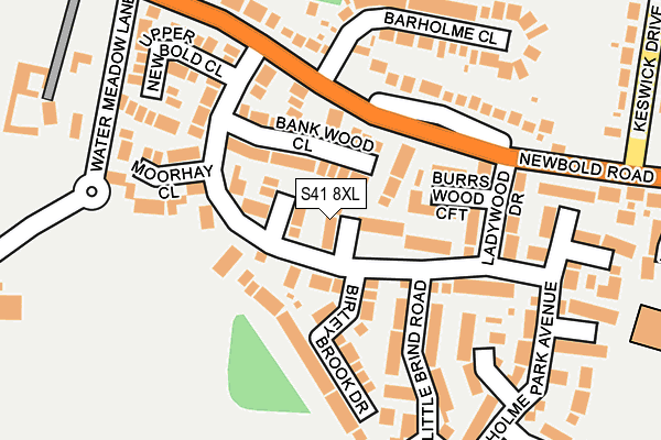 S41 8XL map - OS OpenMap – Local (Ordnance Survey)