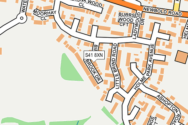 S41 8XN map - OS OpenMap – Local (Ordnance Survey)