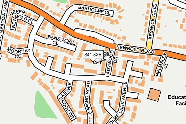S41 8XR map - OS OpenMap – Local (Ordnance Survey)
