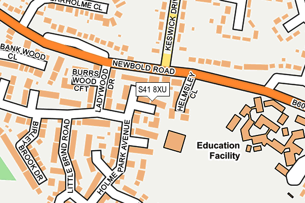 S41 8XU map - OS OpenMap – Local (Ordnance Survey)