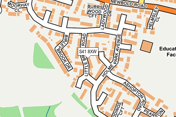 S41 8XW map - OS OpenMap – Local (Ordnance Survey)