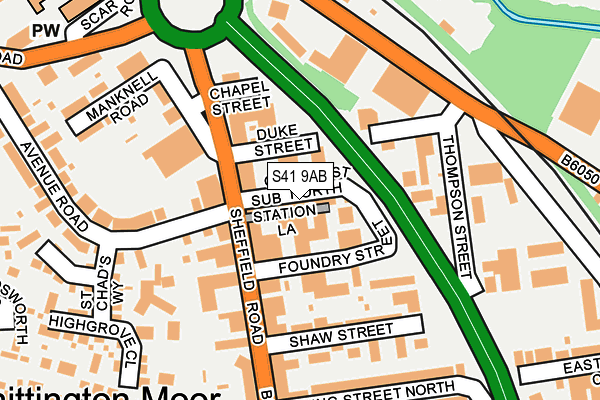 S41 9AB map - OS OpenMap – Local (Ordnance Survey)