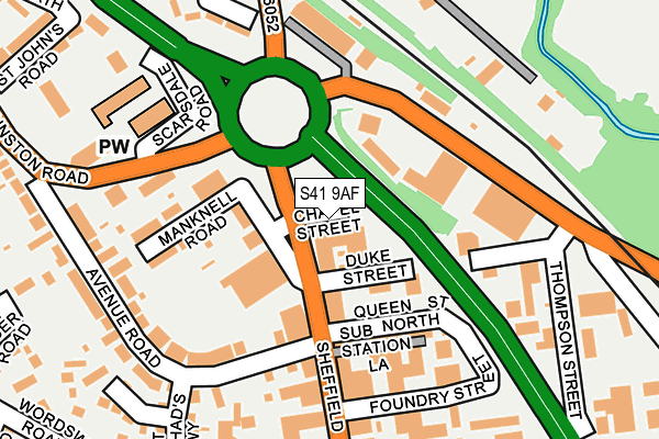 S41 9AF map - OS OpenMap – Local (Ordnance Survey)