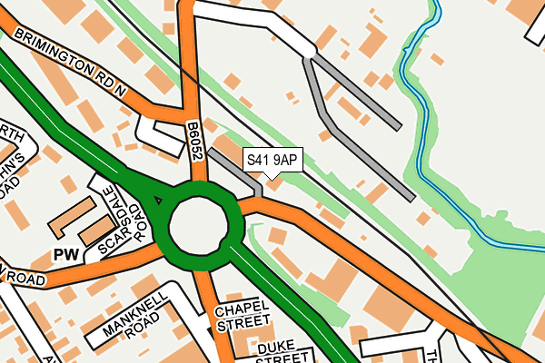 S41 9AP map - OS OpenMap – Local (Ordnance Survey)
