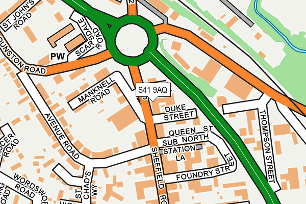 S41 9AQ map - OS OpenMap – Local (Ordnance Survey)
